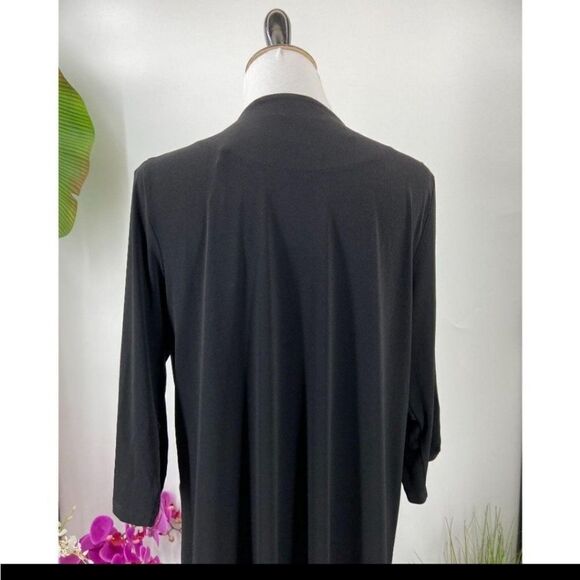 NWT Tahari Duster Cardigan Black Size Large - Picture 5 of 9